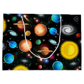 カラフルな天文学の宇宙のギフトバッグ ラージペーパーバッグ (裏面)