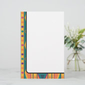 カラフルな天然米国式パターン 便箋 (スタンド正面)