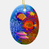 カラフルな太平洋礁の魚のオーナメント セラミックオーナメント (裏面)