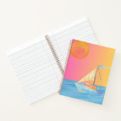 カラフルな太陽 月 海 帆船 ノートブック (内部)
