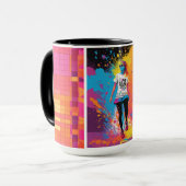 カラフルな女の子コーヒーマグ マグカップ (正面左)