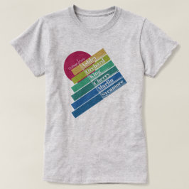 カラフルな女性用カレッジ パークTシャツ Tシャツ