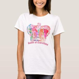 カラフルな女王の王冠のTシャツ Tシャツ