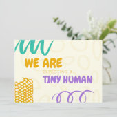 カラフルな妊娠の発表カード 案内状 (スタンド正面)