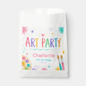 カラフルな子供のアートパーティー 6歳の誕生日お絵かき フェイバーバッグ (正面)