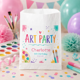 カラフルな子供のアートパーティー 6歳の誕生日お絵かき フェイバーバッグ