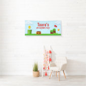 カラフルな子供のテレビゲームの誕生日屋外ビニール 横断幕 (インサイチュ)