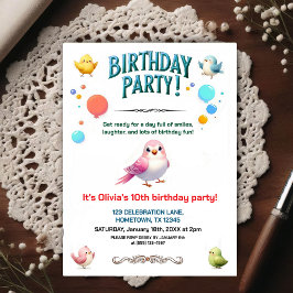 カラフルな子供の羽の友達の誕生日パーティー ポストカード