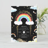 カラフルな子供の虹の誕生日 招待状 (スタンド正面)