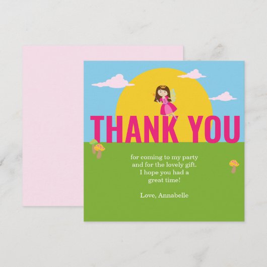 カラフルな子供の誕生日お礼カード サンキューカード (正面/裏面)