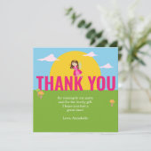 カラフルな子供の誕生日お礼カード サンキューカード (スタンド正面)