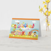 カラフルな子供の誕生日カード カード (黄色い花)