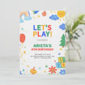 カラフルな子供の誕生日招待状 招待状 (スタンド正面)
