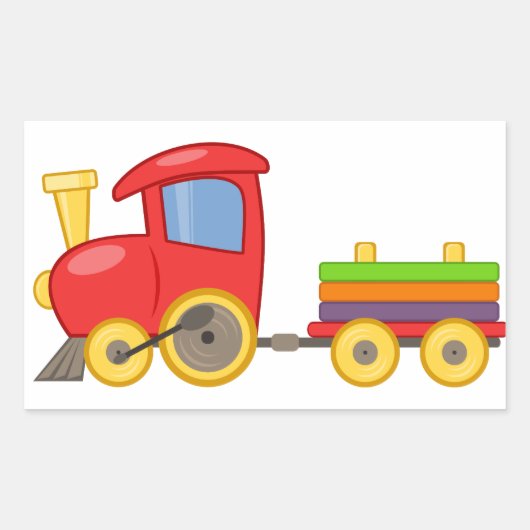 カラフルな子供用おもちゃの電車ステッカー 長方形シール (正面)