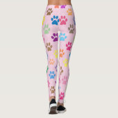 カラフルな子犬の足はパターンを印刷します レギンス (裏面)