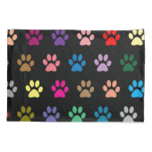 カラフルな子犬の足パターン 枕カバー (裏面)