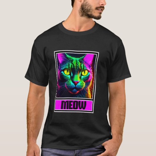 カラフルな子猫にゃんにゃん Tシャツ (正面)