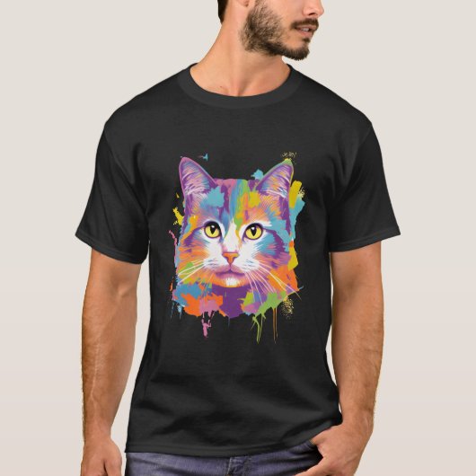カラフルな子猫の里親募集 Tシャツ (正面)