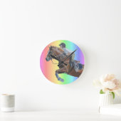 カラフルな子馬のジャンパーの柱時計 ラウンド壁時計 (ホーム)