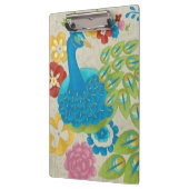 カラフルな孔雀および花 クリップボード (左)