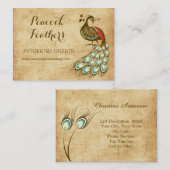 カラフルな孔雀のプロフィール 名刺 (正面/裏面)