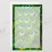 カラフルな孔雀の文房具 便箋 (正面/裏面)