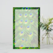 カラフルな孔雀の文房具 便箋 (スタンド正面)