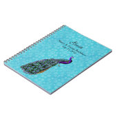 カラフルな孔雀の結婚式のゲストはノートに署名します ノートブック (左側)