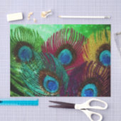 カラフルな孔雀の羽 薄葉紙 (クラフト)