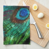 カラフルな孔雀 キッチンタオル (四つ折り)