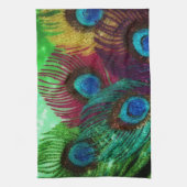 カラフルな孔雀 キッチンタオル (縦)