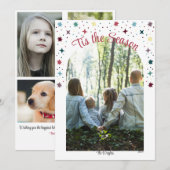 カラフルな季節の写真 フラット ホリデー カード (正面/裏面)