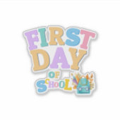 カラフルな学校の初日ビニールステッカー シール (正面)