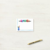 カラフルな学校の心理学者の付箋 ポストイット (デスク上)