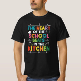 カラフルな学校の調理員とシェフのデザイン Tシャツ