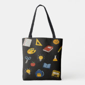 カラフルな学校デザイン トートバッグ (裏面)