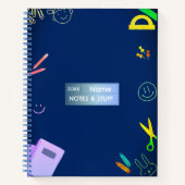 カラフルな学用品 ノートブック (正面)