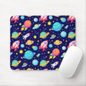 カラフルな宇宙のキャラクターパターン マウスパッド (マウス)