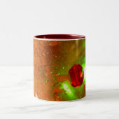 カラフルな宇宙のマグ#2 ツートーンマグカップ (中央)