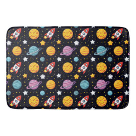 カラフルな宇宙の冒険 バスマット