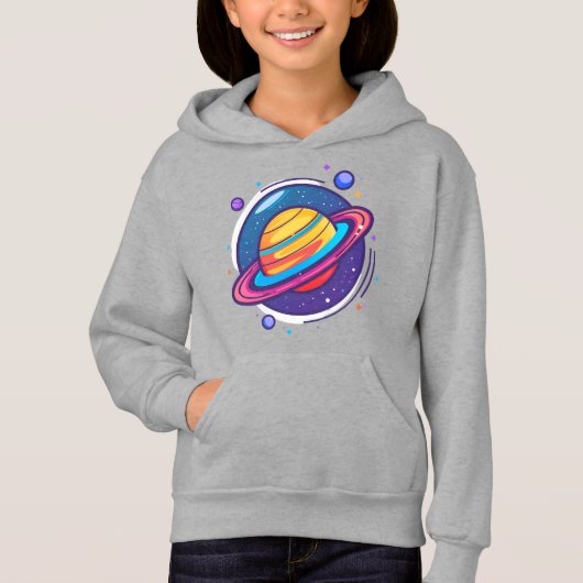 カラフルな宇宙の土星ベビーTシャツ (正面)