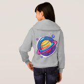 カラフルな宇宙の土星ベビーTシャツ (裏面フル)