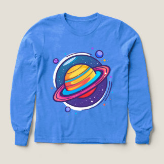 カラフルな宇宙の土星ベビーTシャツ