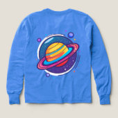 カラフルな宇宙の土星ベビーTシャツ (デザイン背面)