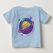 カラフルな宇宙の土星ベビーTシャツ ベビーTシャツ (裏面)
