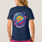 カラフルな宇宙の土星ベビーTシャツ Tシャツ (裏面)