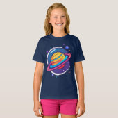 カラフルな宇宙の土星ベビーTシャツ Tシャツ (正面フル)