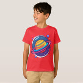 カラフルな宇宙の土星ベビーTシャツ Tシャツ (正面フル)