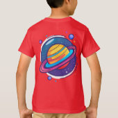 カラフルな宇宙の土星ベビーTシャツ Tシャツ (裏面)