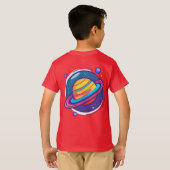 カラフルな宇宙の土星ベビーTシャツ Tシャツ (裏面フル)